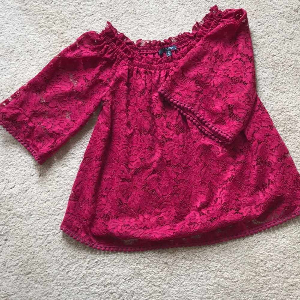 Lace off the shoulder blouse